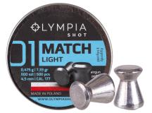 Olympia Shot Match Pellets, .177cal, Light, 7.33gr, Wadcutter, 500ct 
