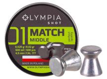 Olympia Shot Match Pellets, .177cal, Middle, 8.02gr, Wadcutter, 500ct 
