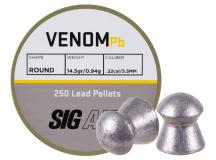 SIG Sauer Venom Pellets, .22 Cal, 14.5 Grains, Round Nose, 250ct 