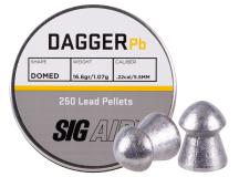 SIG Sauer Dagger Pellets, .22 Cal, 16.6 Grains, Domed, 250ct 