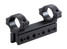 BKL 1-Pc Mount, 4 inch Long, 1 inch Rings, 3/8 inch or 11mm Dovetail, 6 Base Screws, Matte Black 