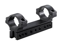 BKL 1-Pc Mount, 4 inch Long, 1 inch Rings, 3/8 inch or 11mm Dovetail, 6 Base Screws, Matte Black 