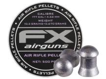FX Airguns FX Air Rifle Pellets .177 Cal, 10.3 Grains, Domed, 500ct., 4.52mm 