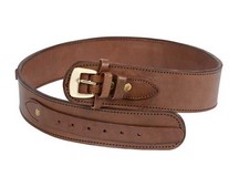 Western Justice Gun Belt, 30-34 inch Waist, .38-Cal Loops, 2.5 inch Wide, Chocolate Leather 