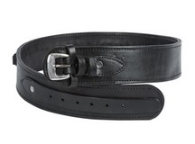 Western Justice Gun Belt, 36-40 inch Waist, .38-Cal Loops, 2.5 inch Wide, Black Leather 