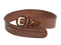 Western Justice Gun Belt, 36-40 inch Waist, .38-Cal Loops, 2.5 inch Wide, Chocolate Leather 