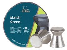 Haendler & Natermann H&N Match Green Pellets, .177 Cal, 5.25 Grains, Wadcutter, Lead-Free, 500ct 