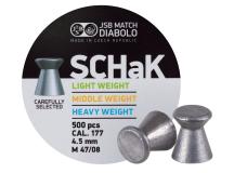 JSB Schak .177, Middle Weight, 8.02 Grains, Wadcutter, 500 ct 
