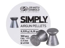 JSB Simply Pellets .177 Cal, 8.26 Grains, Wadcutter, 500ct 