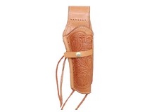 Western Justice Hand-Tooled Leather Holster, 6 inch, Natural, Right Hand 