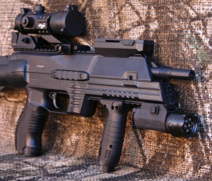 Umarex's EBOS CO2 automatic bb rifle with Walther accessories