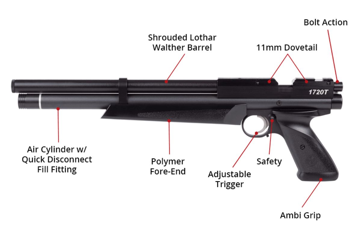 Crosman 1720 T Field Target Pistol Anatomy