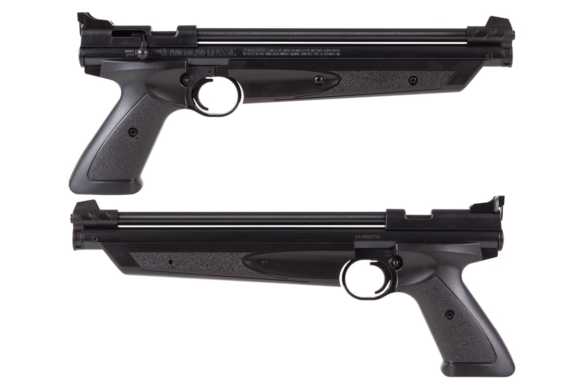 Crosman 1322 multi-pump pellet pistol left and right profiles